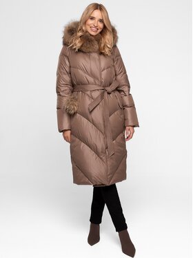 Perso Perso Dámska bunda BLH251050FXR Béžová Regular Fit