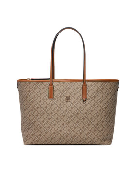 Tommy Hilfiger Tommy Hilfiger Geantă Th Monoplay Leather Tote AW0AW17416 Bej deschis