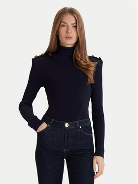 Gaudi Gaudi Bluză cu gât 521FD53037 Bleumarin Regular Fit