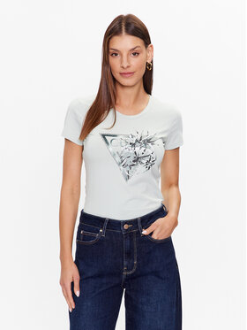 Guess Guess T-Shirt W3YI30 J1314 Zielony Regular Fit