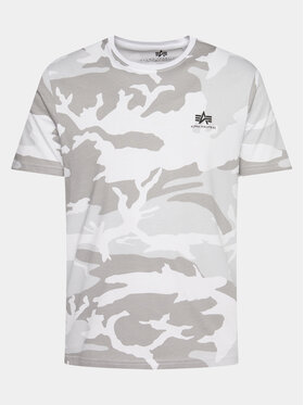 Alpha Industries Alpha Industries T-Shirt Basic T Small Logo Camo 188505C Šedá Regular Fit