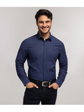 Lee Cooper Lee Cooper Koszula VAN DOBBY Granatowy Regular Fit