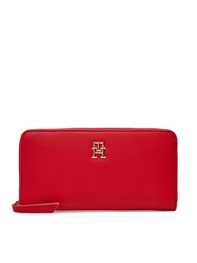 Tommy Hilfiger Tommy Hilfiger Duży Portfel Damski Th Logotape Lrg Za AW0AW17266 Czerwony