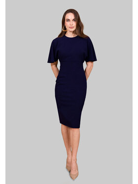 Kasia Zapała Kasia Zapała Sukienka koktajlowa Zaida Granatowy Slim Fit