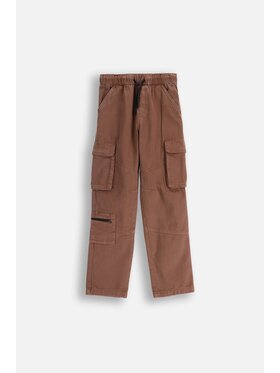 Coccodrillo Coccodrillo Kalhoty z materiálu ZC5119101CBJ-018 Hnědá Regular Fit