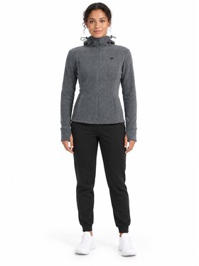 4F 4F Fleecová mikina 4FWAW26TFLEF478-24M Šedá Regular Fit
