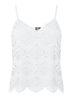 Pieces Pieces Топ Vilde 17156563 Білий Regular Fit