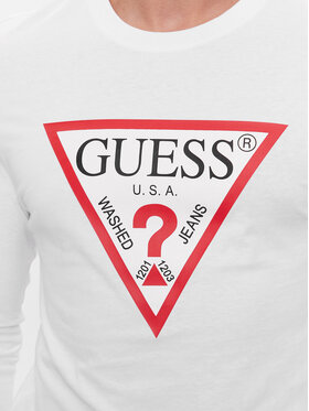 Guess Majica Z Dolgimi Rokavi M2YI31 I3Z11 Bela Slim Fit