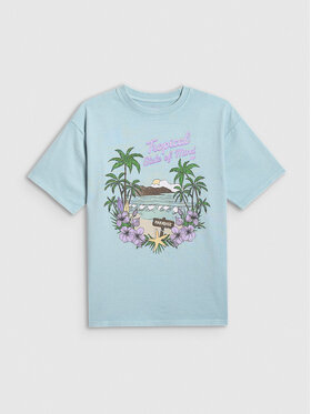 4F 4F T-Shirt SUMMER SPLASH Niebieski Loose Fit