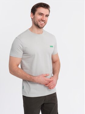 Ombre Ombre T-Shirt OM-TSCT-0151 Szary Regular Fit