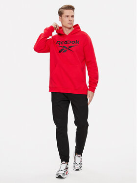 Reebok Jopa Identity Fleece Stacked Logo Pullover Hoodie IM3281 Rdeča