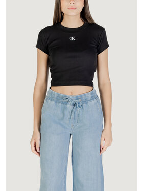 Calvin Klein Jeans Calvin Klein Jeans T-Shirt CK RIB BABY TEE Μαύρο Rib Fit