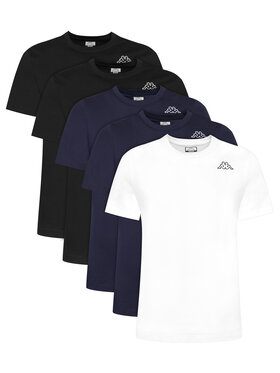 Kappa Kappa Set 5 majic s kratkimi rokavi Logo Myrto 322563W Pisana Regular Fit