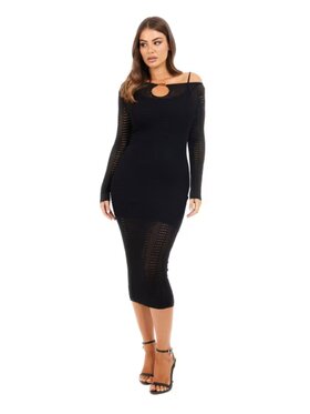 Marciano Guess Marciano Guess Vestito di maglia Emma ls swtr dress Nero Slim Fit
