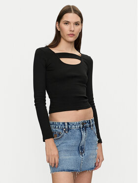 Brave Soul Brave Soul Bluzka LLT-248NALA Czarny Slim Fit