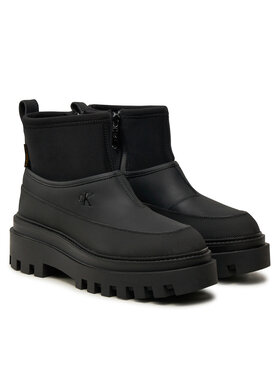 Calvin Klein Jeans Gumijasti škornji Flatform Rainboot Low Mg R YW0YW01560 Črna