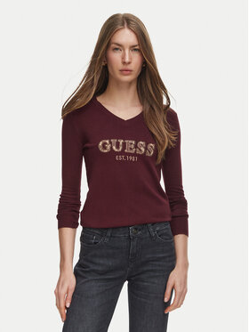 Guess Guess Pulover W6BR55 Z1456 Bordo rdeča Regular Fit