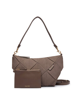 Calvin Klein Calvin Klein Torbica Woven Sueded Shoulder Bag LV04F3694G Smeđa