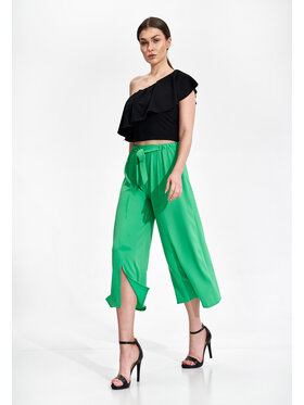 FIGL FIGL Spodnie damskie M860 Zielony Regular Fit