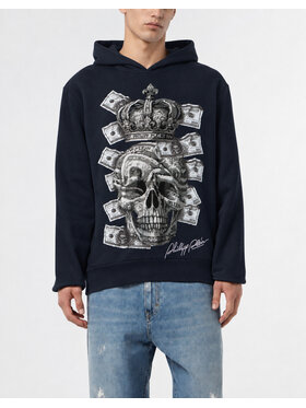 PHILIPP PLEIN PHILIPP PLEIN Bluza 31089 Granatowy Regular Fit