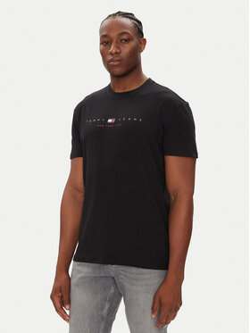 Tommy Jeans Tommy Jeans T-Shirt Flag Linear DM0DM21911 Czarny Regular Fit