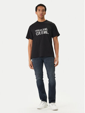 Versace Jeans Couture Versace Jeans Couture Marškinėliai 80GAHE04 CJ00E Juoda Regular Fit