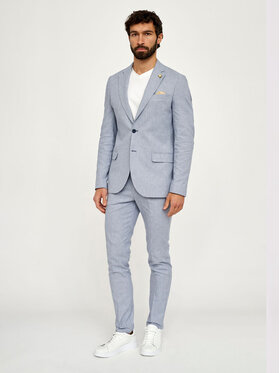 VILLARO VILLARO Spodnie garniturowe SPOMAR716 Niebieski Regular Fit