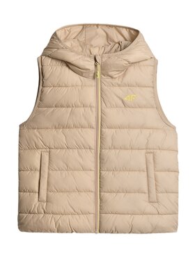 4F 4F Kamizelka OUTERWEAR Beżowy Regular Fit