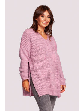 BeWear BeWear Sweter BK087 Różowy Modern Fit