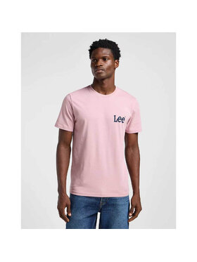 Lee Lee T-Shirt MEDIUM WOBBLY TEE Różowy Regular Fit