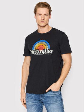 Wrangler Wrangler Tricou Sunrise W7J2D3100 Negru Regular Fit