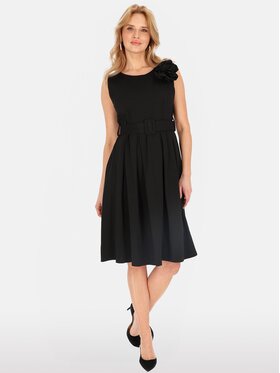 Perso Perso Sukienka letnia RBE254074F Czarny Regular Fit