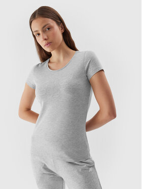 4F 4F T-shirt 4FAW23TTSHF0907 Siva Slim Fit