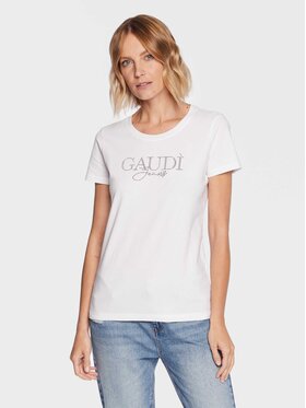 Gaudi Gaudi Jeans Marškinėliai 311BD64053 Balta Regular Fit