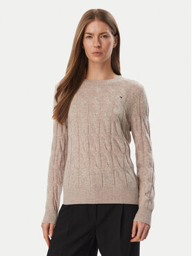 Tommy Hilfiger Tommy Hilfiger Πουλόβερ WW0WW43586 Μπεζ Regular Fit