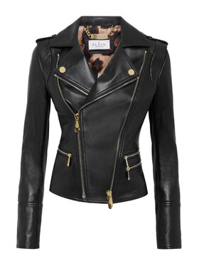 PHILIPP PLEIN PHILIPP PLEIN Giacca di pelle 3583 Nero Slim Fit
