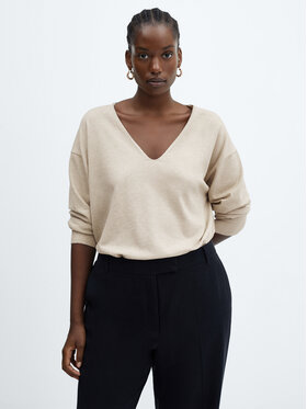 Mango Mango Sweater Vieira 57015795 Bézs Oversize