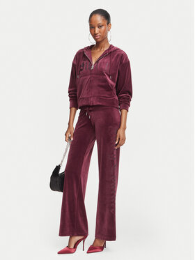 Juicy Couture Juicy Couture Džemperis ar kapuci Old Gothic JCWAS226333 Bordo Slim Fit