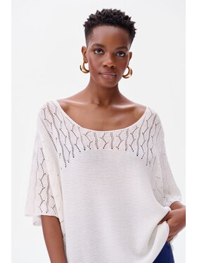 blue shadow blue shadow Sweter Naja Écru Regular Fit