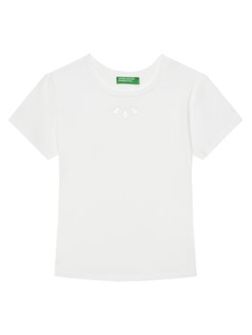 United Colors Of Benetton United Colors Of Benetton T-shirt 3P4ZC10O0 Bijela Slim Fit