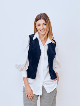 Marta Banaszek Marta Banaszek Kamizelka Luna Granatowy Classic Fit