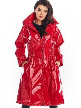 Awama Awama Płaszcz A382 Czerwony Basic Fit