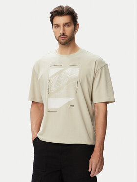 HUGO HUGO Тишърт Te Journey 50566607 Бежов Relaxed Fit