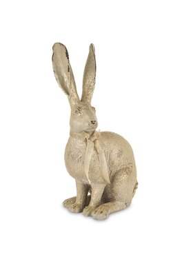 MIAhome MIAhome Figurka siedzący zając HARE ze wstążeczką duży Złoty