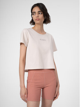 4F 4F T-krekls 4FSS23TTSHF333 Bēšs Regular Fit