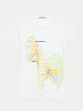 Calvin Klein Jeans Calvin Klein Jeans T-shirt Meta Min Graphic IG0IG02427 Bijela Slim Fit