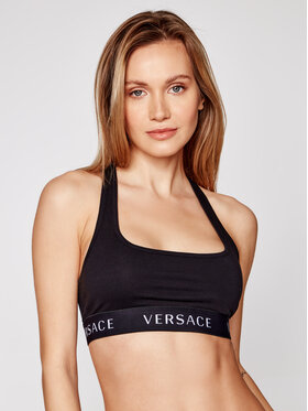 Versace Versace Сутиен-топ Logo Sports AUD04068 Черен