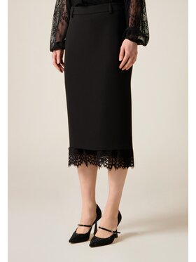 Oltre Oltre Gonna 1021R001578N033 Nero Slim Fit