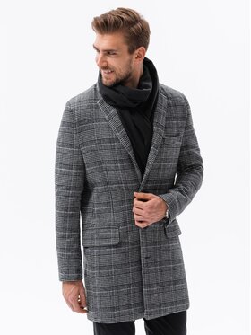 Ombre Ombre Kabát pro přechodné období C499 Šedá Regular Fit