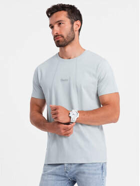 Ombre Ombre T-Shirt OM-TSCT-0170 Šedá Regular Fit